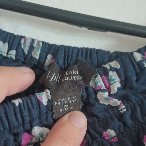 J. Jill Floral Womens Blouse Wearever Collection Sz Petite Medium Off-Shoulder - Picture 2 of 6